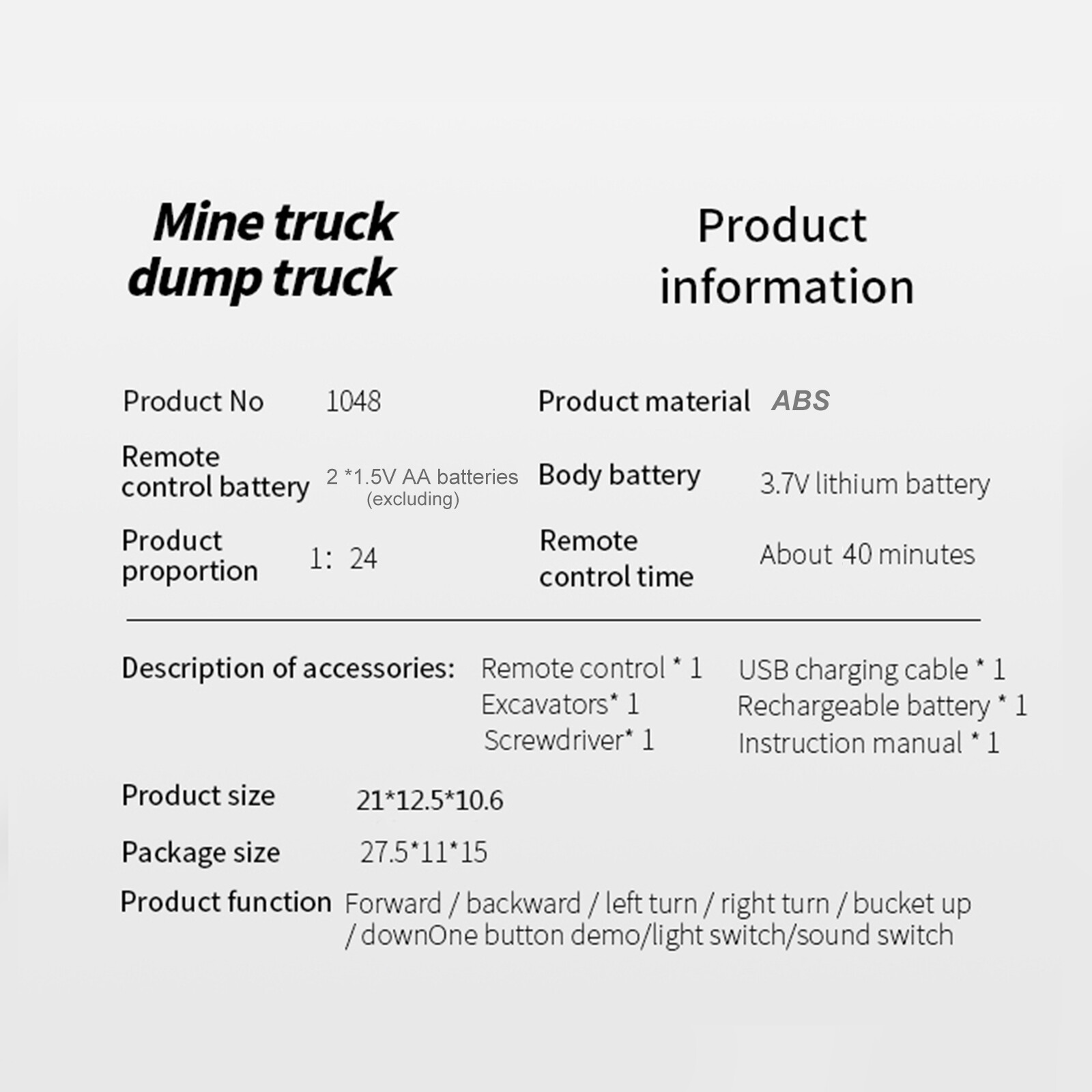 Dumper Technique Vehicle Excavator 2.4G Radio Controlled Cars 1/24 RC Dump Truck eBay