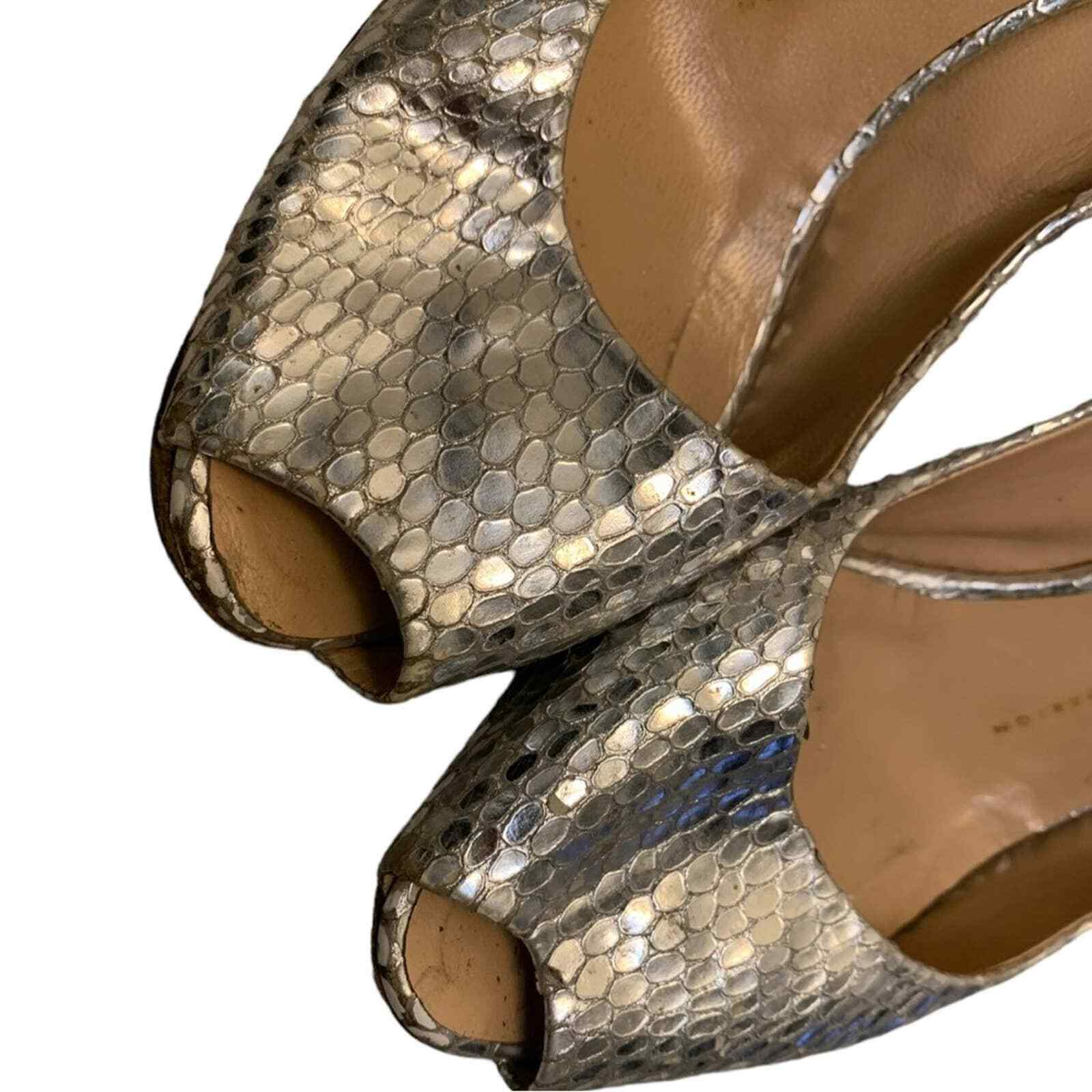 Giuseppe Zanotti Silver Python Embossed Peep Toe - image 10