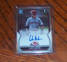 2023 Bowman Chrome CADE HUNTER 1st Bowman Auto Cincinnati Reds CPA-CH
