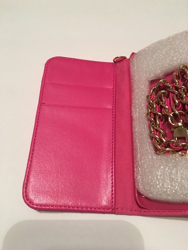 Hot Pink Designer Luxury Wallet Flip Case Pouch Holder With Strap For Phones 5S - Picture 3 of 4