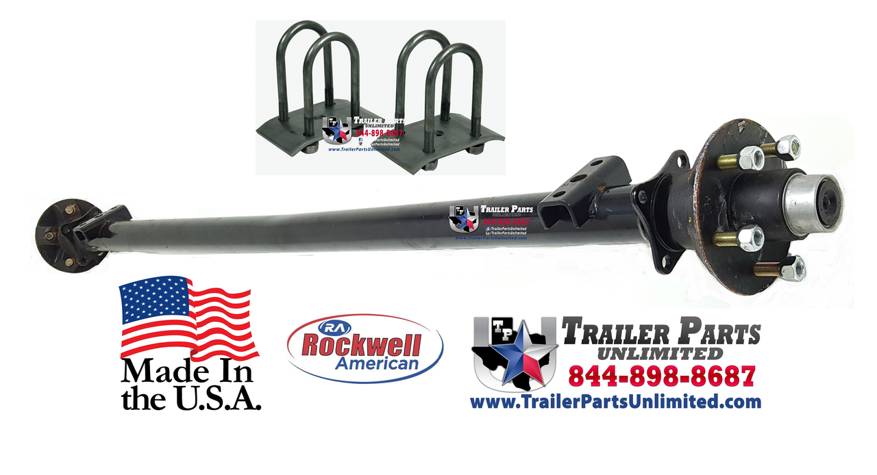3.5K Trailer Axle 5 lug 54"HF 36" Spring Center 5 on 4.5" with Free u-bolt  kit | eBay