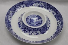 SPODE BLUE ITALIAN CHIP AND DIP TRAY PLATTER - NEW