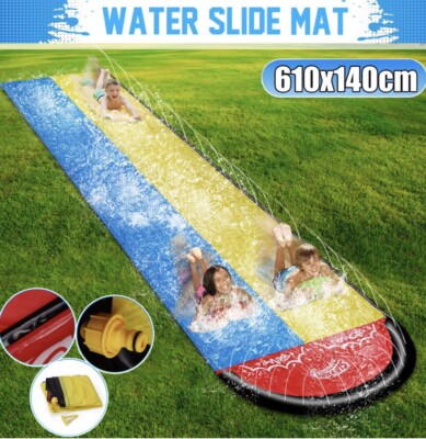 20FT 2 Person Surf Water Slide Mat for Children Summer Pool Games Toys ...