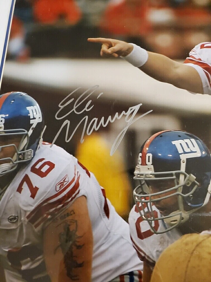 ELI MANNING NEW YORK GIANTS SIGNED FRAMED 16X20 PHOTO - STEINER COA - Image 2 of 4