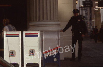 2 Photo Slides US Mail, Mailboxes, Policeman, Reno, NV, 1992