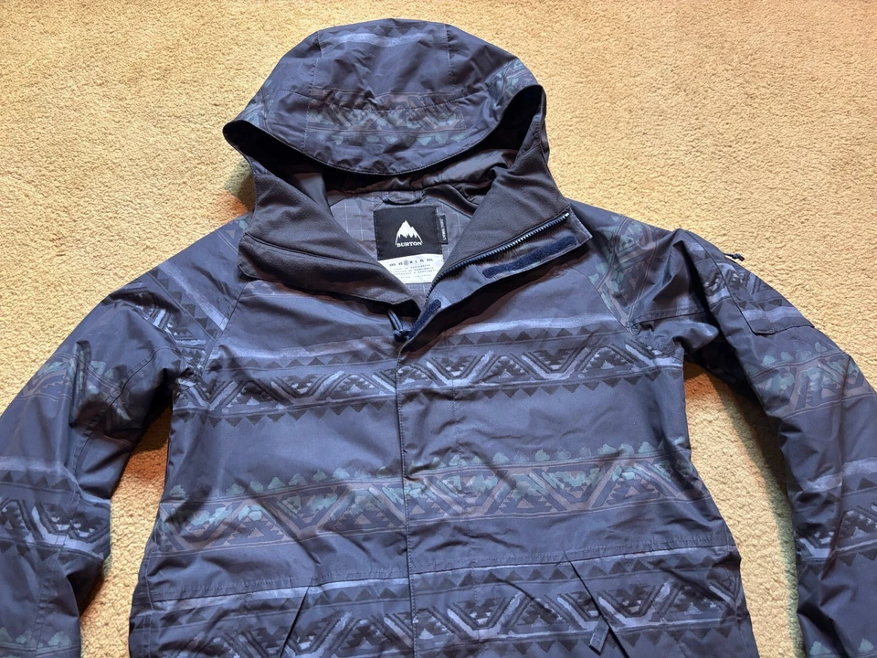 Para hombres Burton Impermeable Esquí Snowboard Chaqueta Abrigo con Capucha Azul Azteca Termolite S Foto 3 de 4