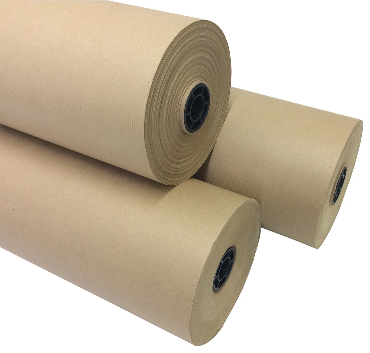 Pure Kraft MG Ribbed Brown Wrapping Paper Roll Very Strong 90gsm