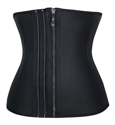 Schlankheitskorsett Abnehmen Latex Schwarz Aramatures Metall Steel Zip Waist Training