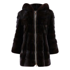 Lilly E Violetta Hooded Mink Fur Coat