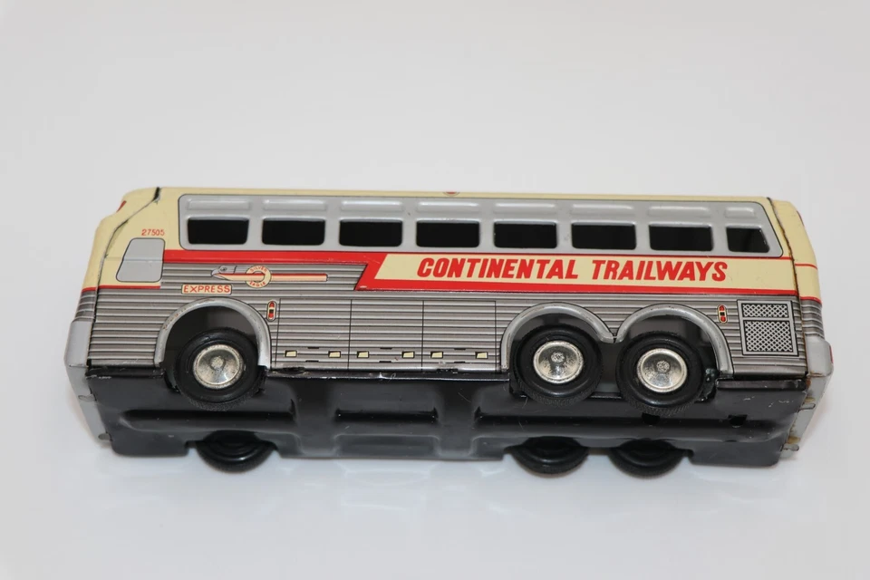 Игрушка Charmy - Серебряный Орел - Оловянная модель игрушечного автобуса Continental Trailways - Япония - Изображение 3 из 4