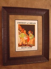 VINTAGE OREGON DUCKS COLLEGE FOOTBALL PROGRAM  FRAMED "OREGON VS MONTANA"  