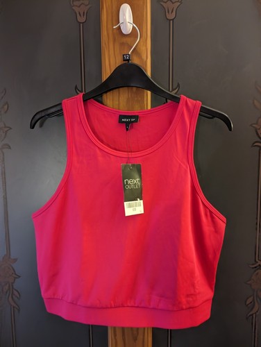Next Outlet Pink Crop Gym Top Size 16 Brand New