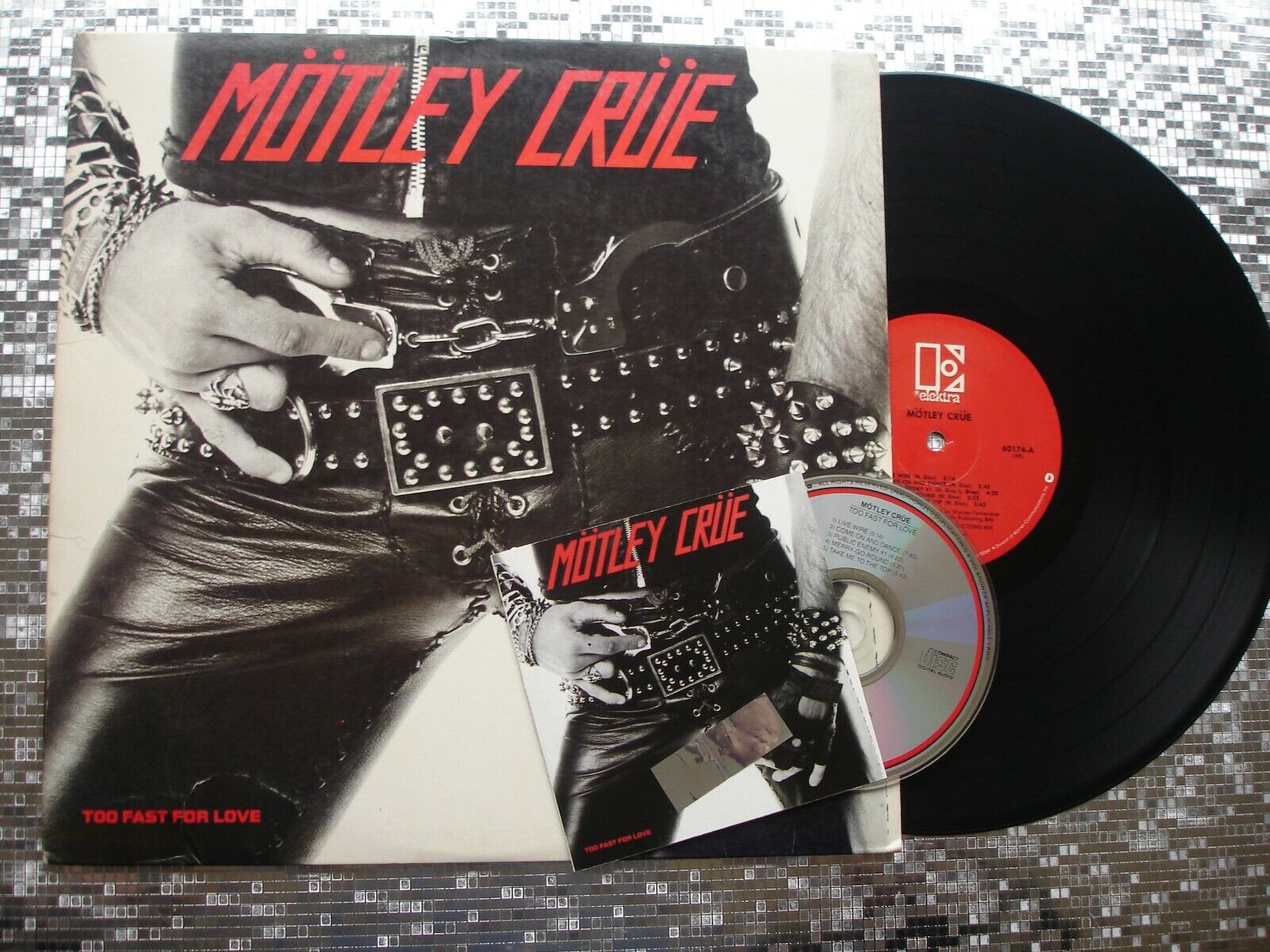 Mötley Crüe ~ Too Fast For Love ~ Vintage LP w/CD Elektra 60174 motley crue