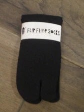 2 PAIRS THICKER ATHLETIC FLIP FLOP V-TOE BLACK ANKLE SOCKS SIZE LARGE   NEW