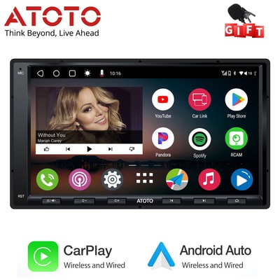 ATOTO 7'' 2DIN Android Car Stereo GPR Navigation CarPlay AI WiFi/BT/USB Octa-Core