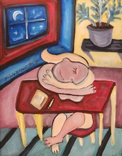 ABSTRACT CUBISM ART 5x7 Print Collectible Artist KSams MODERN WOMAN