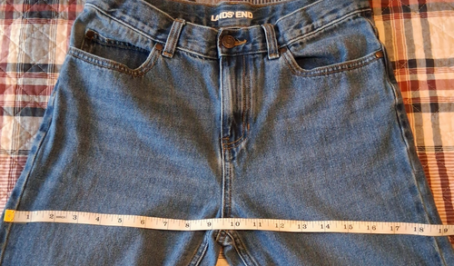 Lands' End Boy's Classic Straight Jeans Size 16 100% Cotton Adjustable Waist - Picture 8 of 16