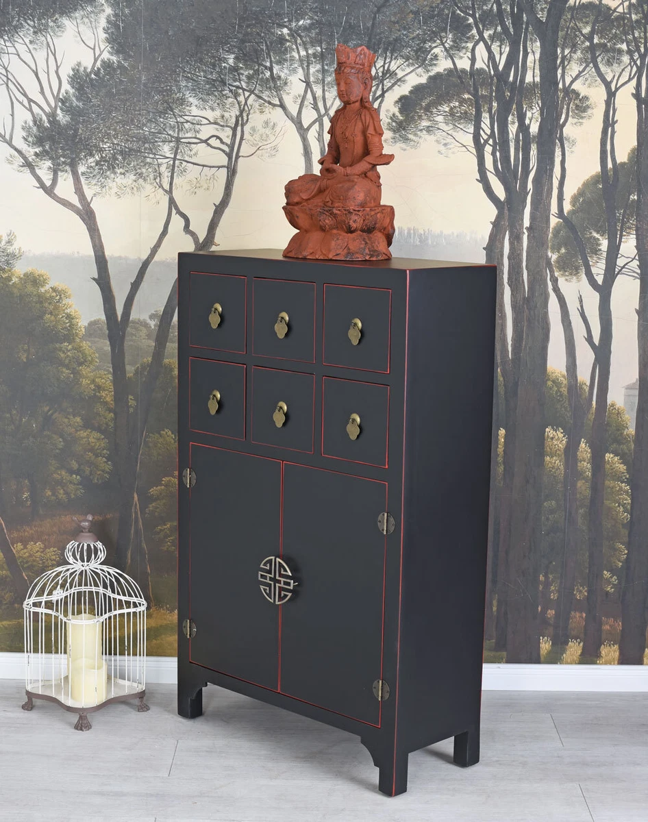 Asie Armoire Noir Commode Haute Chine Meuble Chinois Armoire de