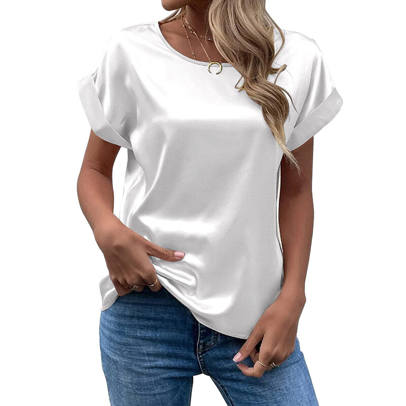 white satin t shirt