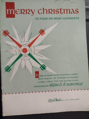 Vintage Christmas Guitar Songbook Merry Christmas To 4 Or More Guitarists VG