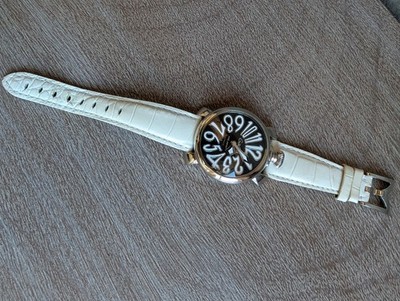 GaGa Milano Manuale 40mm Watch White Leather Strap M16540 Original