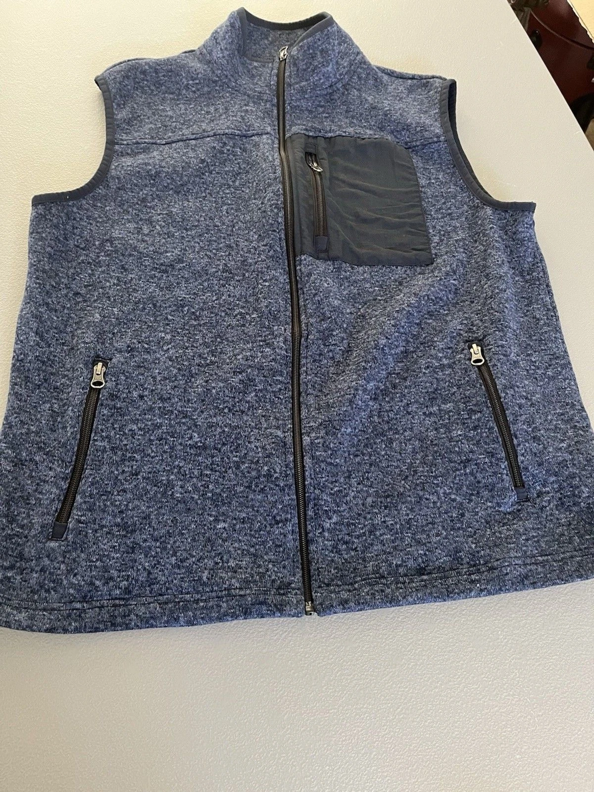 Sonoma Goods for Life Men's Vest XL Navy Blue Full Zip Chest & Slit Pockets