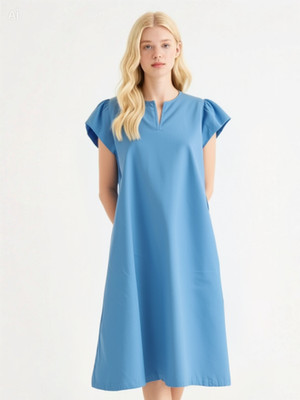 Basic Apparel Summer Dress-Casual-Pockets-SILIE DRESS-Blue S 36