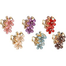 6 PCS Flower Hair Clips, Small Dainty Mini 1 Count Pack of 1 , color mixing