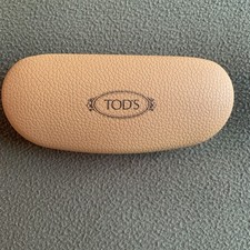 Tod's Beige Leather Hard Eyeglass Case with Microfiber Cloth