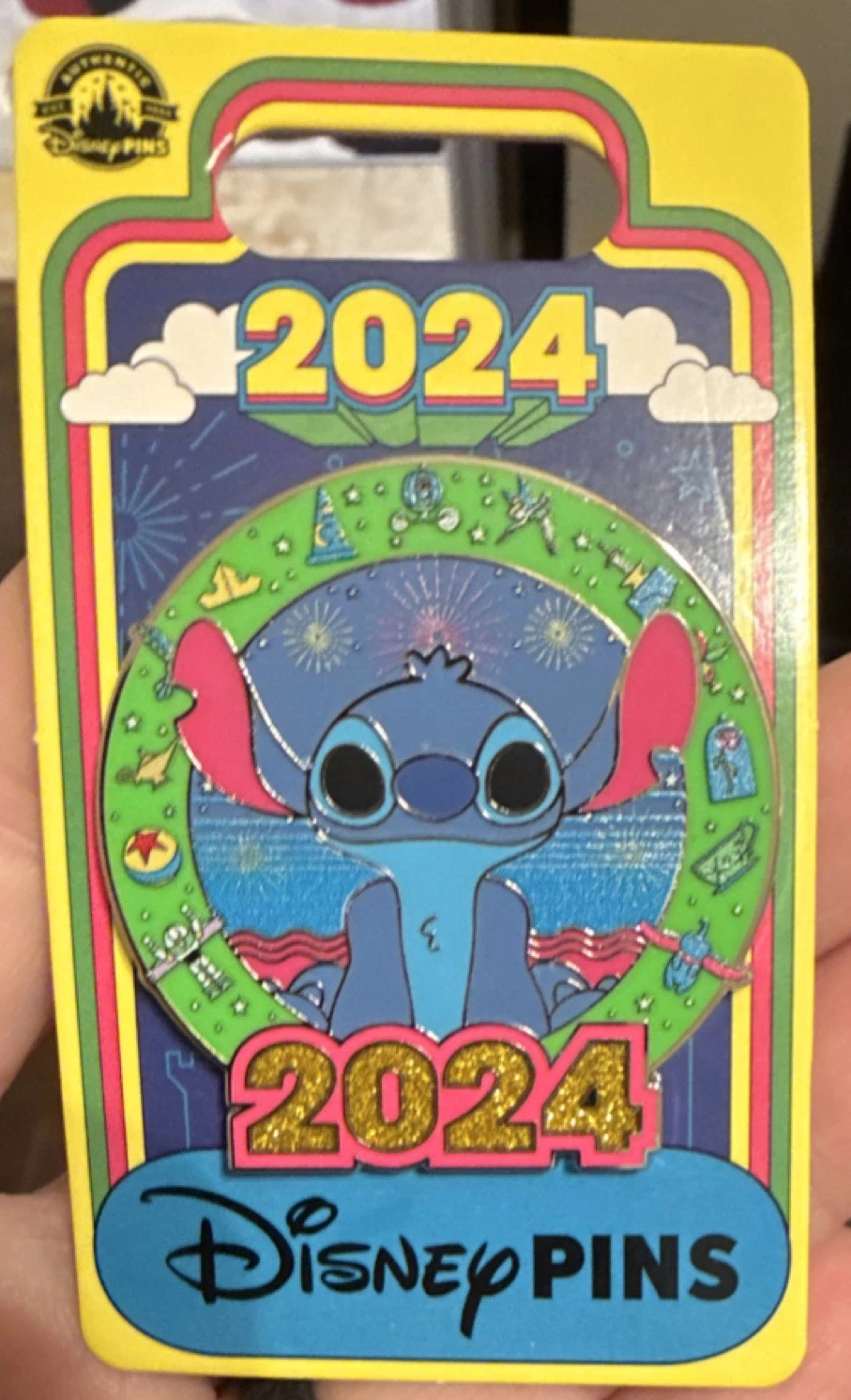 Disney Lilo & Stitch 2024 Glitter New Year Single Pin