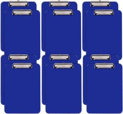 Better Office Products Blue Plastic Clipboards, 12 Pack, Durable, 12.5 x 9 In