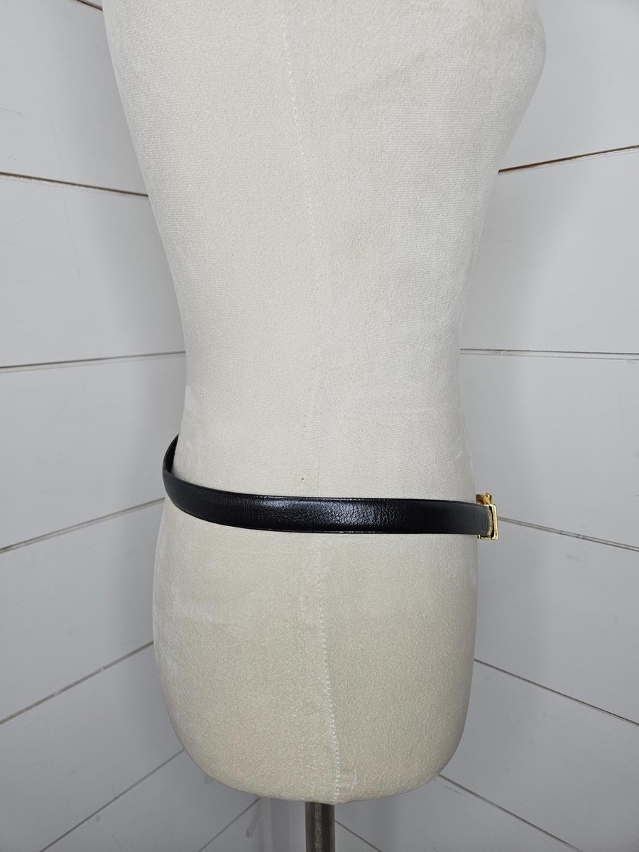 Vintage St. John 30 black leather belt with gold hardware | eBay display picture 1
