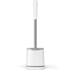 Toilet Brush and Holder Kit, Ventilated Design for Odor Control, Non-Slip Handle