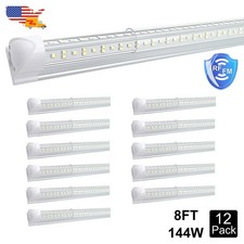12 Pack 8Ft Cooler Door Led Tube Bulb T8 Integrated Led Shop Light Fixture 144W