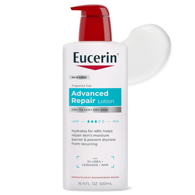 Advanced Repair Lotion, Urea Enriched, Unscented Body Lotion for Dry Skin with T