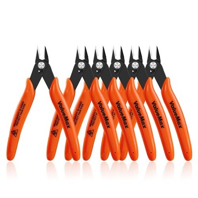 6-Pack 5-Inch Flush Cutters, Spring-Loaded Precision Side Cutters