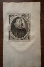 PIERRE GOUDELIN (1550-1619) PORTRAIT ORIGINAL ENGRAVING 18 EME