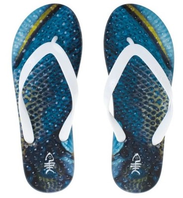 FlopZ Flip Flops 'Caprice' weiß blau Massagefunktion Neu UVP 30£