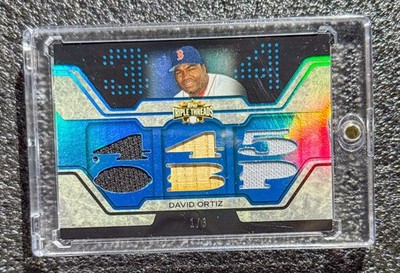 2008 Topps Triple Threads Relics David Ortiz Sapphire /3 Game Used Patch Bat SSP
