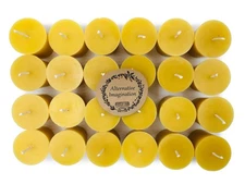 24 Pack of Beeswax Votive Candles - 100% Pure, Natural Beeswax with Natural L...