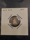 1857 SEATED LIBERTY SILVER HALF DIME GOOD ACTUAL COIN