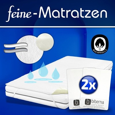 Set Angebot 2x Biberna Inkontinenz Matratzenauflagen Molton wasserundurchlässig