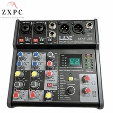 LASE Mini 4 Channel Sound Mixing Console Audio Mixer with USB2.0 audio interface