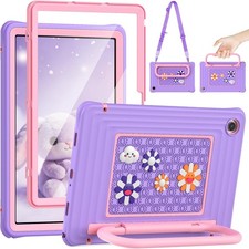 Durable and Cute Case for 11" Galaxy Tab A11 with Screen Protector, Handle, Str