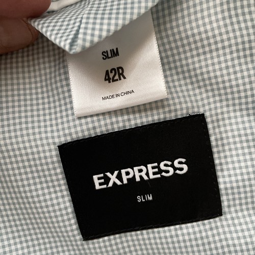 Express Slim Fit Blazer Size 42R Light Blue Stretch Suit Jacket $278 - Picture 6 of 10