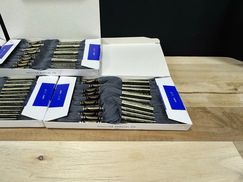 ✅ 5 Boxes ✅NEW ✅DMC 25 EMBROIDERY FLOSS ✅MOULINE ✅FRANCE ✅100% COTTON ✅#413 - Image 2 of 4