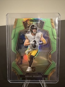 2022 Panini Select Premier Level Kenny Pickett Neon Green Prizm Die-Cut /299