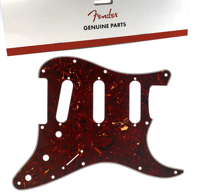 Genuine Fender Strat TORTOISE SHELL 4-Ply SSS Pickguard 11-Hole Modern