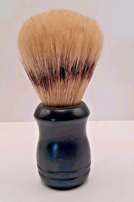 Vintage Shaving Brush Navy Blue Plastic Handle No Label 4 1/4 inches tall