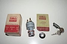 50-51 Lincoln Mercury ignition switch assembly NOS w/cyl + keys + bezel 1950 195